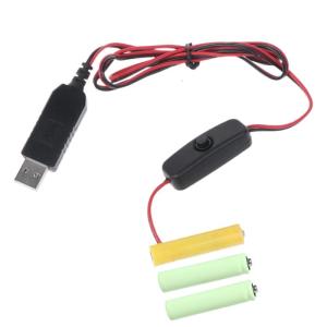 ตัวแปลงไฟ USB กำจัด AAA 3ชิ้น1.5V AAA แบตเตอรี่สำหรับรีโมทคอนโทรลของเล่นไฟฟ้าไฟ LED