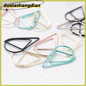 [Duola] 50ชิ้นโลหะ DROP Shape คลิปกระดาษ Kawaii น่ารักบุ๊คมาร์คคลิปเครื่องเขียน