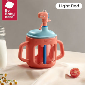 FANTASY E LIFE Bc Babycare T-REX TOBY MILK CUP childrens milk cup baby graduated milk cup oatmeal cup soybean milk cup breakfast cup glass cup Food Contact Material Ergonomic Handle