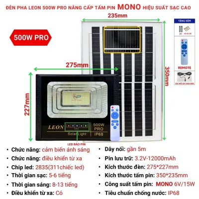 [0 Đồng Vận Chuyển]Đèn led năng lượng mặt trờiđèn năng lượng mặt trời ngoài sân trong nhà pha đôi 300W500W đèn cảm biến tự động sángđiều khiển chống nước IP67dùng làm đèn trang trí chiếu sáng biển hiệu sân vườnBH 1 năm shopnhatphong