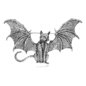 Gothic Flying Bat Brooch Unique Retro Design Metal Fashion Accessory Gift