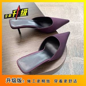 [Free Shipping] Stylish Pointed-Toe High Heels Elegant Outerwear Versatile Loafers And New Spring/Autumn Mule-Style Slip-On Shoes