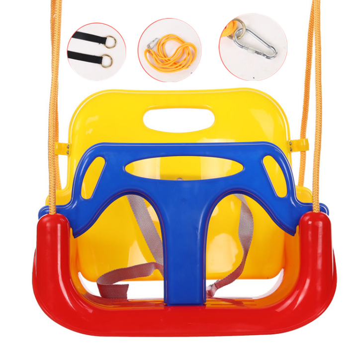 Strong Bearing 200kg Kids Safe 3 in 1 Multifunctional Colorful Comfortable Swing Baby Plastic Secure High Back Swing Seat Indoor Outdoor Kids Chair