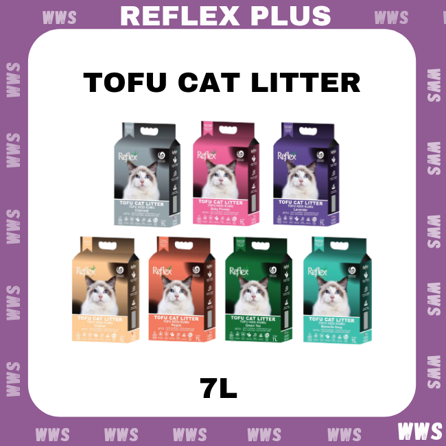 Reflex Plus TOFU Cat Litter Flushable Cat Litter Pasir Kucing Tofu 7L
