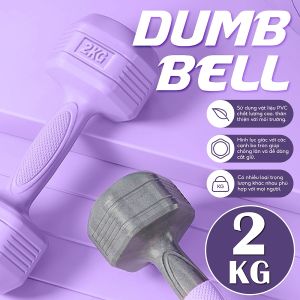(Q314) BG -Tạ tay 2KG 4 màu cao cấp thép đặc bọc cao su nhám thái lan tập Gym (2CÁI)