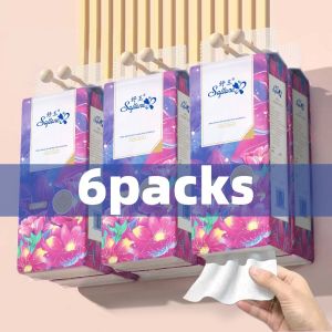 6 Packs Facial Tissue Bathroom Tissue Tissue Paper Wall Mounted Hanging Tissue Paper Toilet Paper