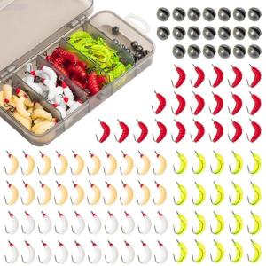 100pcs Mồi câu cá nhân tạo Worm cho bass câu cá hồi 2cm mồi câu mềm Trout Worm mồi Mồi Câu Cá Đồ Câu Cá