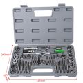 ✨✨EDWARD Tap Die Set  Full Set Thread Hand Tap Wrench and Die Set 110pcs/set Tap and Die Set M2-M18 Screw Nut Thread Taps Dies with Wrench Handle Heavy Duty Hand Tool Kit. 
