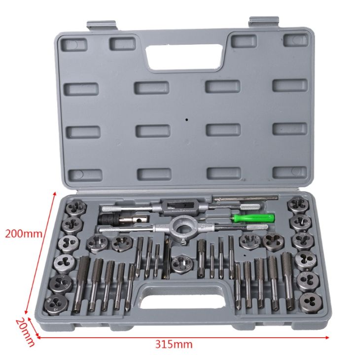 ✨✨EDWARD Tap Die Set  Full Set Thread Hand Tap Wrench and Die Set 110pcs/set Tap and Die Set M2-M18 Screw Nut Thread Taps Dies with Wrench Handle Heavy Duty Hand Tool Kit