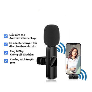 Micro thu âm K9 cổng Type C Mic cài áo lọc tiếng ồn cao cấp dùng cho Livestream quay video ghi âm cho điện thoại