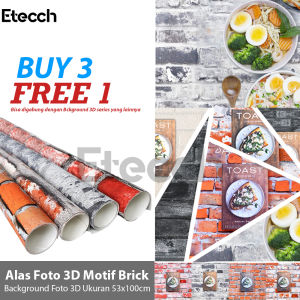 Alas Foto 3D Motif Brick Background Foto 3D Ukuran 53x100cm