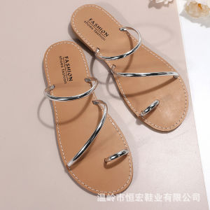 [Free Shipping] New Summer Flat WomenS Slippers Slip-On Suitable For Outdoor Wear On The Beach Versatile Casual WomenS Slippers