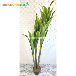 Pohon Daun Pandan Bali Tepi Kuning X3 T180 Latex Artificial Pot Dasar Hitam Plastik Tanaman Hias Imitasi Pajangan Dekorasi Ruangan Kantor Aesthetic