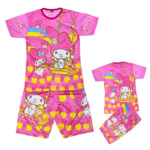 SETELAN ANAK PEREMPUAN/SET BAJU TIDUR ANAK/SETELAN GAMBAR/SAN RIO/MELODY/HELLO KITTY