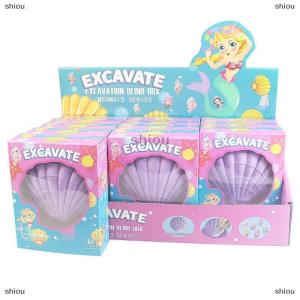 [COD] shiou Nàng Tiên Cá Vỏ Đá Quý Đào Kit Khảo Cổ Khai quật Handmade Đồ Chơi Trẻ Em Khai quật Kho Báu Hóa Thạch Kit Cho Kid Quà Tặng