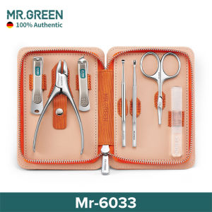 MR.GREEN【Mr-6033】7Pcsเซตทำเล็บรักษาโรคเท้าชุดชุดกรรไกรตัดเล็บสแตนเลสกรรไกรตัดเล็บมืออาชีพพร้อมกระเป๋าเดินทาง
