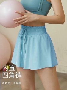 Quần đùi thể thao_Gym _Yoga hai lớp cạp cao có túi lớp trong (mẫu cạp bèo)