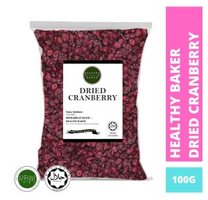 Premium Dried Cranberry 100g / Cranberries Sweetened / Buah Kranberi Kering / Baking / Ready to eat