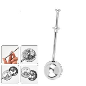 GTRBFDS Stainless Steel Tea Strainer Mesh Filter Reusable Tea Ball Infuser Portable Long Handle Mesh Strainer Home Office