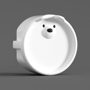 Hamshmoc Châu Âu ổ cắm tiêu chuẩn Bìa Bé Bằng Chứng ổ cắm 2 Lỗ Chống Bụi chống sốc hình gấu Lõm Thiết Kế