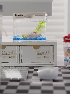 Miniature Fish Tanks Betta Aquarium Multifunctional Desktop LED Ornamental Fish Decoration