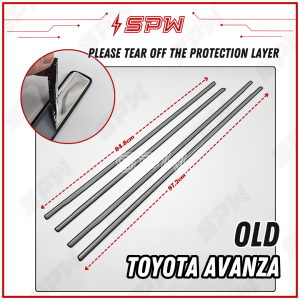 Window Panel Trim (Chrome/Titanium Black) Door Lining Belt Moulding Garnish Stainless Steel Perodua Proton Toyota Honda Axia Myvi Bezza Saga Alza Viva Kancil Kelisa Kembara Kenari Persona Wira Waja Satria Exora Preve Wish Innova Hilux Almera Livina