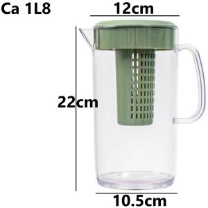 Ca Kính Nhựa Trong Có Lọc VIỆT NHẬT 1L5 & 1L8 - Nắp Kín - Trà Detox Hoa Quả Bỏ Tủ Lạnh - 6068+69