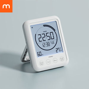 mooas Visual Timer Clock Digital Bathroom Shower Clock Waterproof Shower Clock Temperature & Humidity Large Backlit Display Countdown Countup Timer Productivity Timer for Kitchen & Bathroom