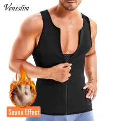 Sauna Vest For Men With Waist Trainer Zipper Neoprene Sauna Sweat