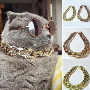 huanhuang® 36cm/45cm Adjustable Dog Cat Punk Chain Collar Lead Wide Necklace Pet Accessory