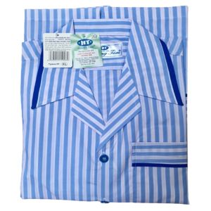 Bộ Pyjama Kate  tay ngắn nam cao cấp(PNK02N) thương hiệu HUONGTAM. Chất liệu Kate loại tốt:  mềm mại thoáng mát không phai màu.