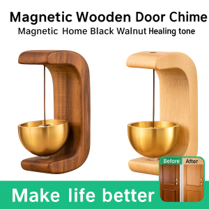 Walnut Magnetic Doorbell Auspicious Entrance Wind Chime Japanese Zen Style Home Decoration磁吸胡桃木门铃
