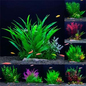 Simulation Water Grass Aquariums Decoration Green with Base for Fishtanks Environment Enhancing Hideouts for Shrimp