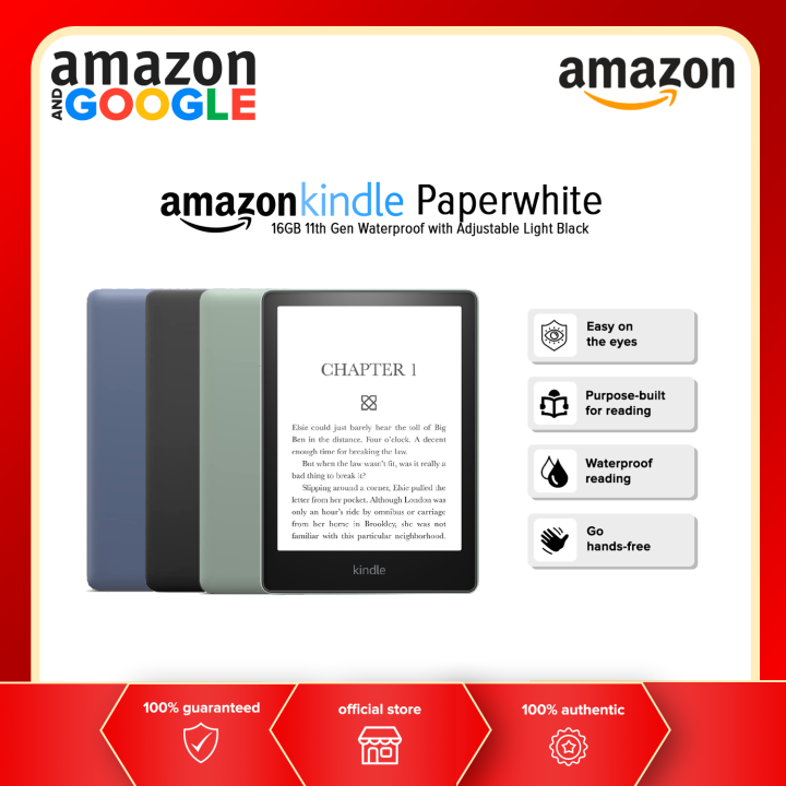 Amazon Kindle Paperwhite 16GB 11th Gen Waterproof with Adjustable Light