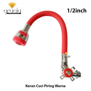 Kran Angsa Flexible Warna 1/2" Kran Cuci Piring Tembok Merah