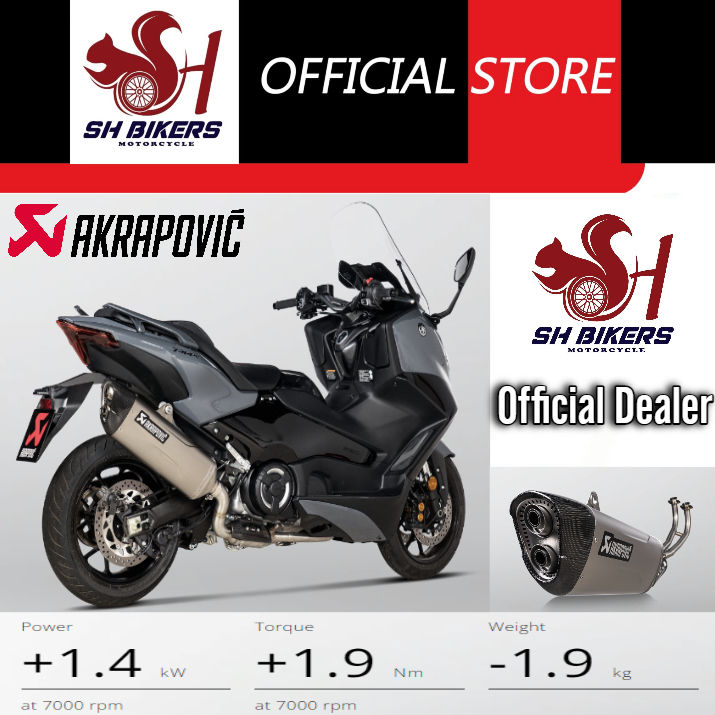 Ready Stock] Akrapovic 2023 Yamaha TMax Racing Line (Titanium) S - Main Image