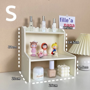 Ligou ลมสองชั้น สูง ชั้นวางเดสก์ท็อป หอพัก สำนักงาน เครื่องสำอาง เครื่องเขียน ชั้นวางหนังสือ สไตล์มินิมอล