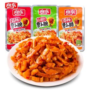 Xiangdong Crispy Dried Radish Spicy Snack Chinese Pickled Vegetable Strip Three Flavors Ready-to-Eat Side Dish Individual Pack