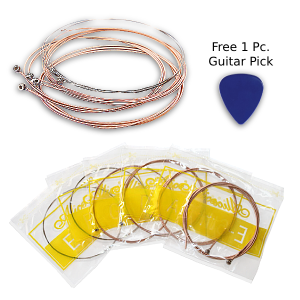 Acoustic Guitar Strings Steel Core 6 pcs. 1 set. with free 1