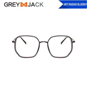 Grey Jack Kacamata Anti Radiasi Blueray Style Kotak Simple TR90+Metal Fashion Pria dan Wanita Terbaru 6016