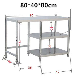 โต๊ะวางเตาแก๊ส ชั้นวางเตาแก๊ส โต๊ะวางเตาคู่สแตนเลส 3 ชั้น เค้าเตอร์ครัว ประหยัดพื้นที่ ปรับความสูงได้ ทำความสะอาดง่าย 70/80/100/120*40*80cm