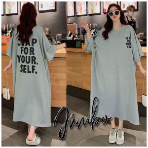 Long dress JUMBO Wanita CLAP FOR YOUR SELF rok daster panjang maxidress