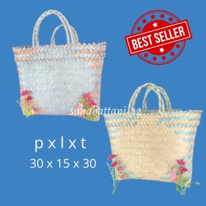 Tas anyaman lurik murah / tas hampers anyaman plastik