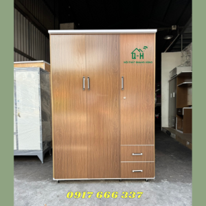TỦ QUẦN ÁO NHỰA ĐÀI LOAN CAO CẤP 3 CÁNH MÀU NÂU ÓC CHÓ SANG XỊN CHO GIA ĐÌNH NHÀ TRỌ CĂN HỘ