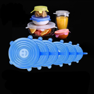 6Pcs Silicone Stretch Lids Food Bowl Covers Reusable Food Saving Covers Retractable Multifunctional Fresh-keeping Lid
