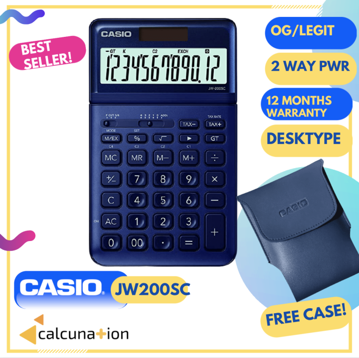 CALCULATOR CASIO JW200sc navy blue WITH FREE LTD EDITION CASE Lazada PH