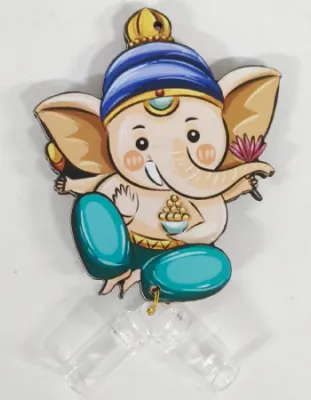 Traditional God Photo Magnetic Haldi Kumkum Holder with 2 Containers | Pooja & Festive Decor for Diwali Navratri & Indian Festivals | Pack of 1
