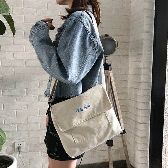 No.58 Korean bag Canvas bag Katsa Sling bag Shoulder Crossbody Tote bag Messengerbag Casualbag Kacha