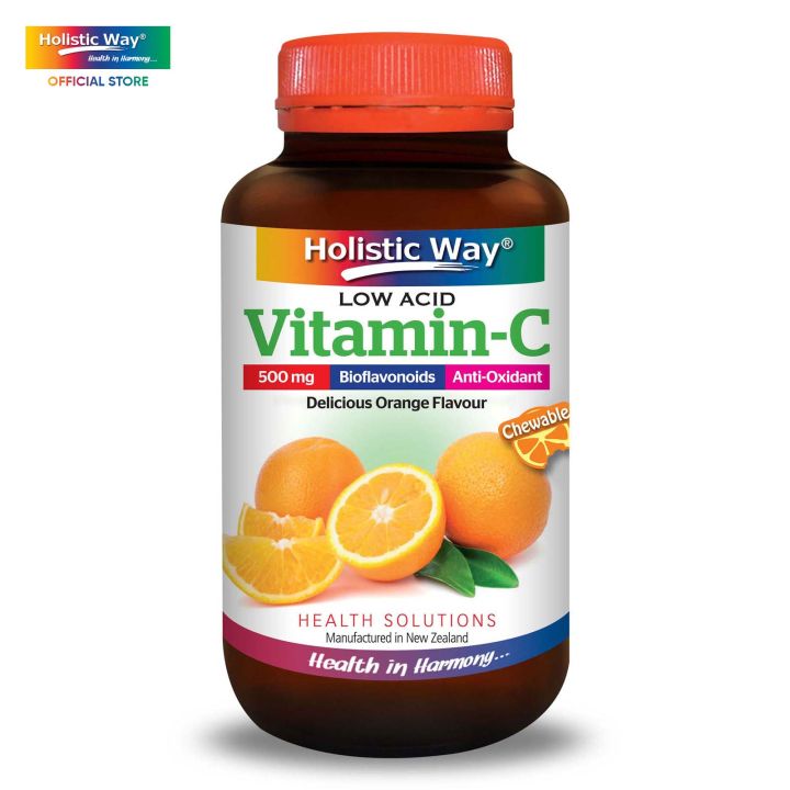 Holistic Way Chewable Vitamin C 500mg (Low-Acid) – Supports Immunity ...