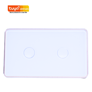 Công tắc cảm ứng thông minh wifi loại Đặc Biệt nút chạm lõm viền nhôm màu vàng